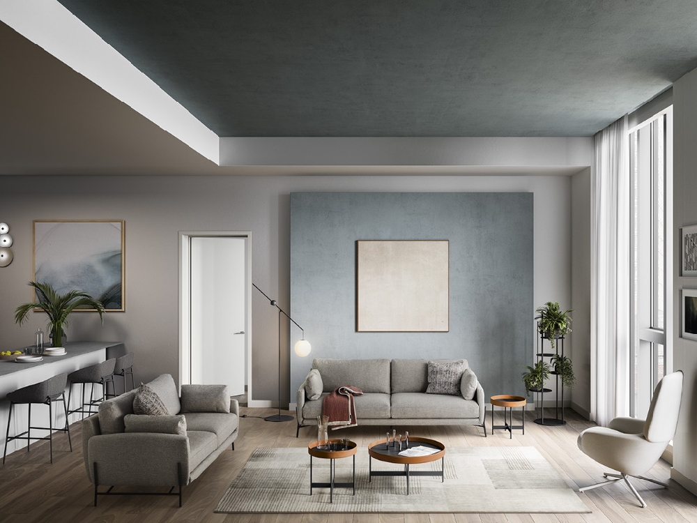 Μοντέρνος γωνιακός καναπές Le Marais σε minimal σαλόνι – Adamopoulos Casa Ideale Αθήνα